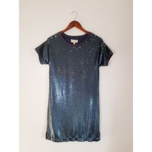 ANTHROPOLOGIE MOULINETTE SOEURS Blue Sequin Dress